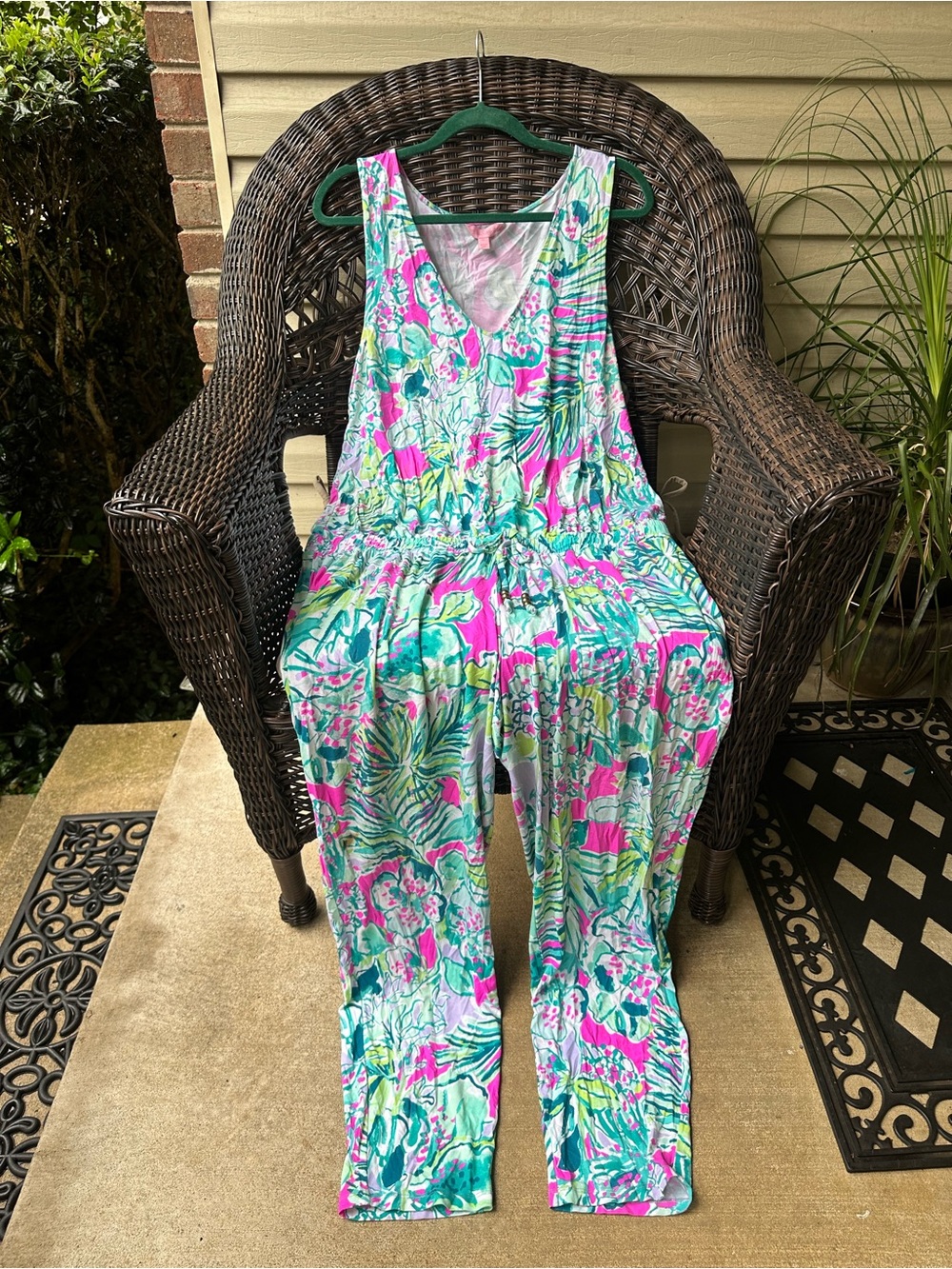 Lilly Pulitzer Paulina Jumpsuit Early Bloomer XL